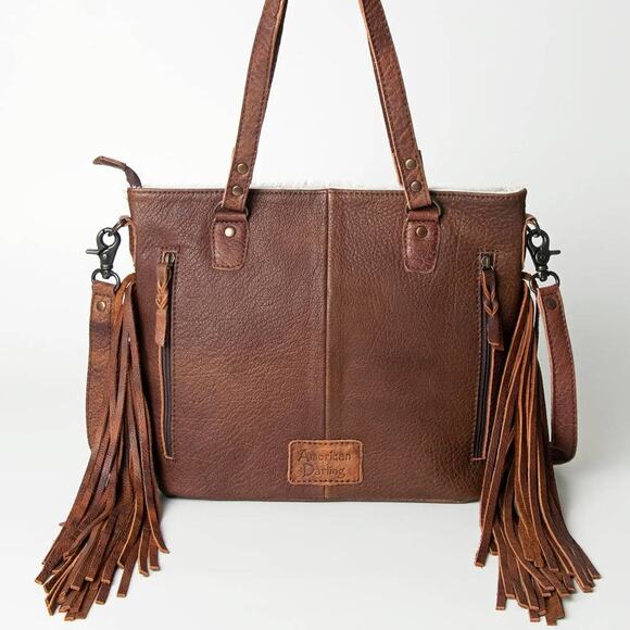 Okay...we are dying to know... Fringe or no fringe on your  American Darling June Hair On Cowhide Leather Fringe Western Tote Bag